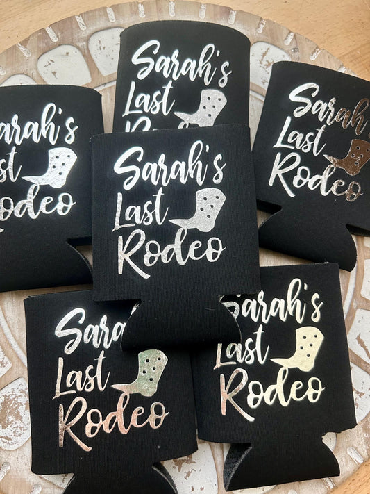 Personalized Last Rodeo Can Cooler: Country Bachelorette Party Favor