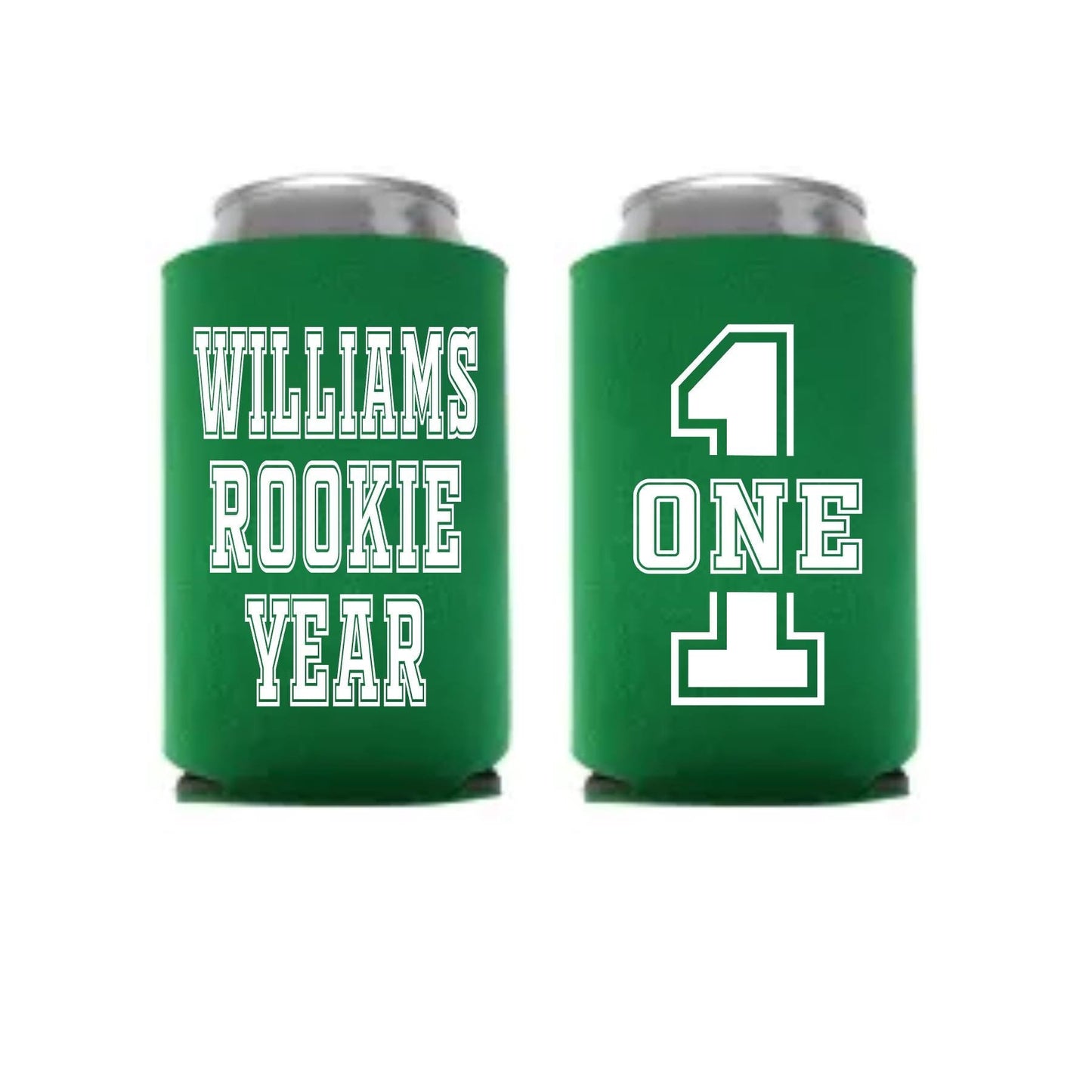 Personalized Rookie Year Can Coolers: First Birthday Football Party Favors