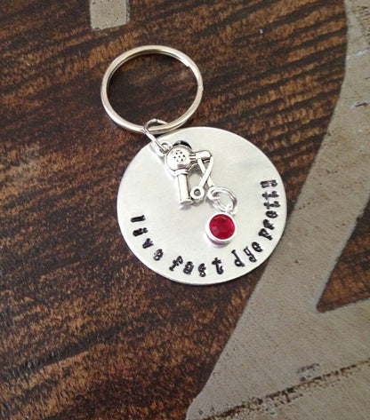 Hairdresser Keychain Gift for Hairdresser Live Fast Dye Pretty Keychain Hairstylist Keychain Gift for Hairstylist Handstamped Keychain