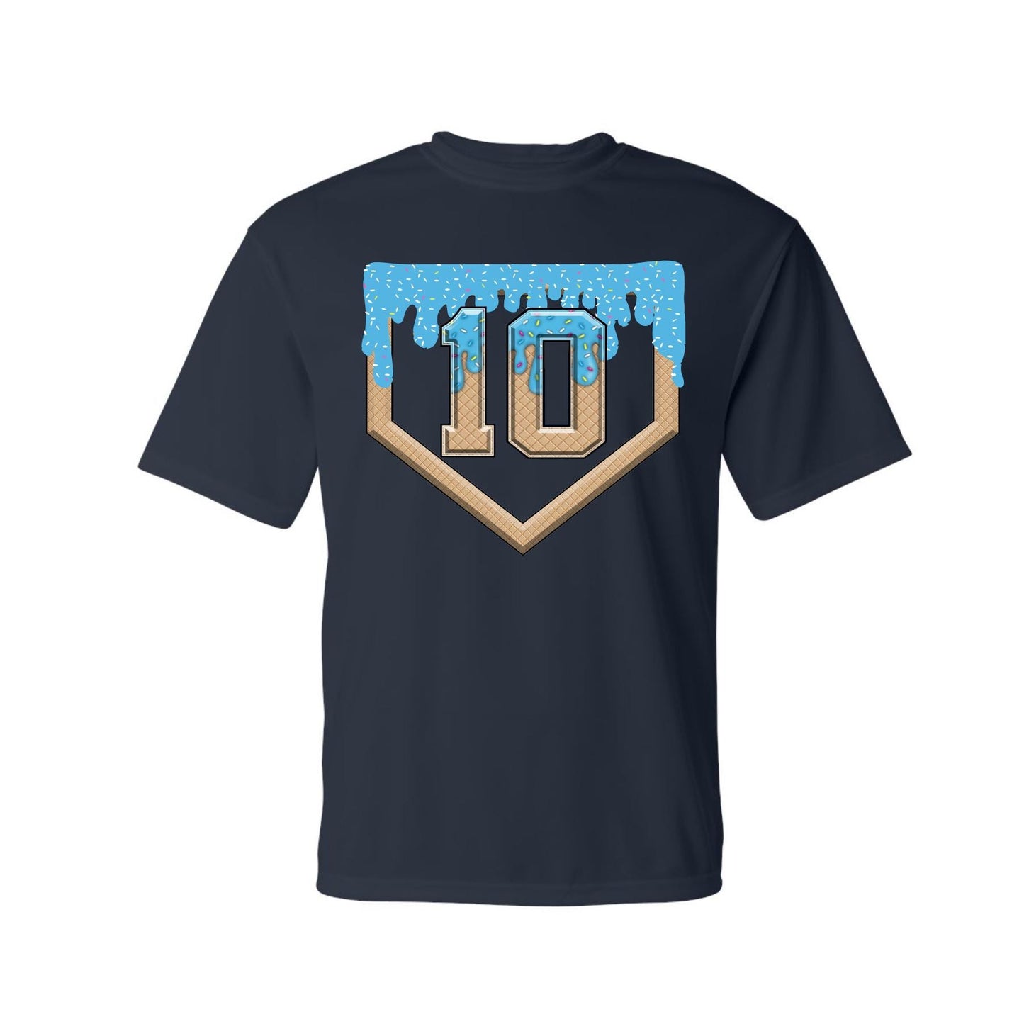Dri-FIT 10th Birthday Baseball Shirt: Blue Ice Cream Drip