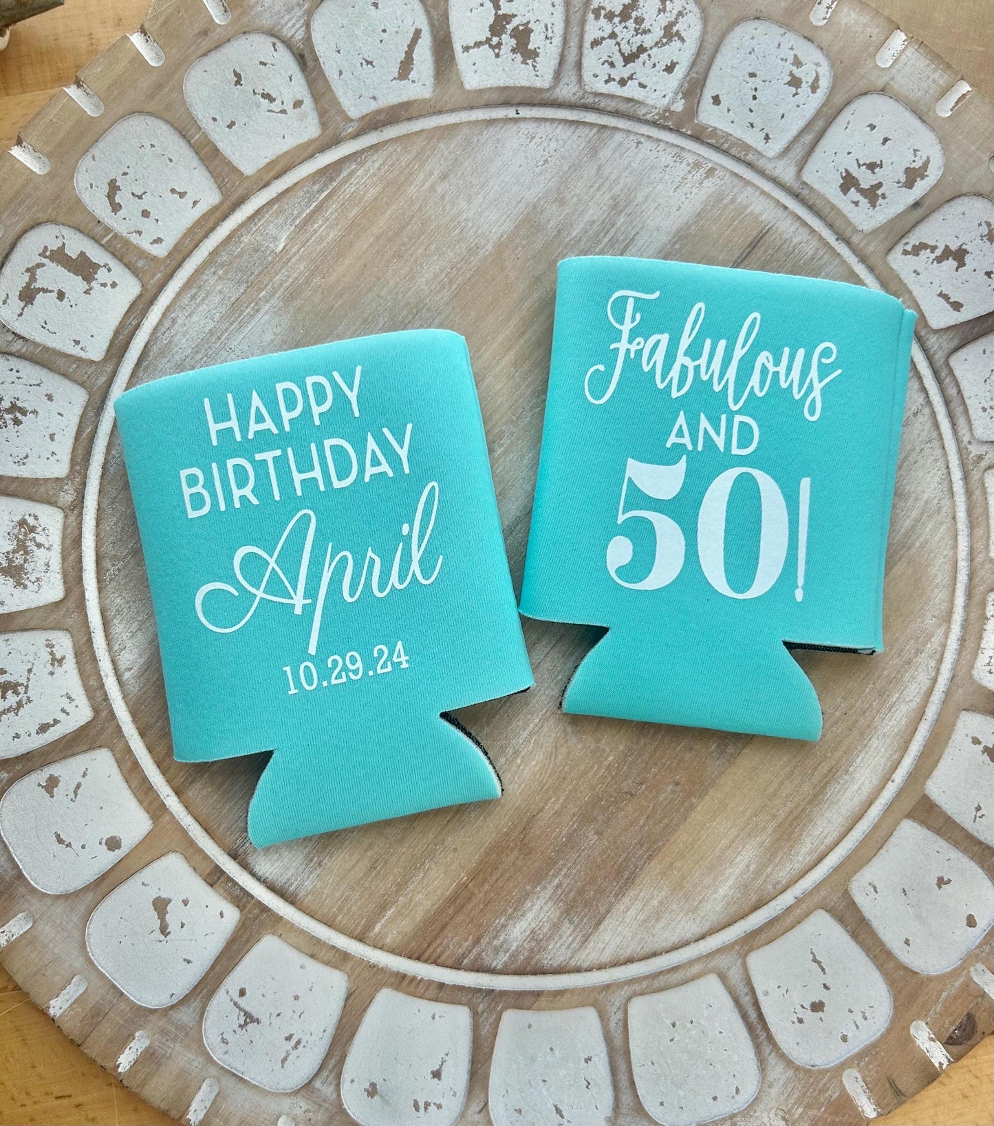 Fabulous and 50 50th Birthday Can Coolers 50 and Fabulous Cheers to 50 Years Birthday Party Can Coolers Can Coolers for 50th Birthday Favor