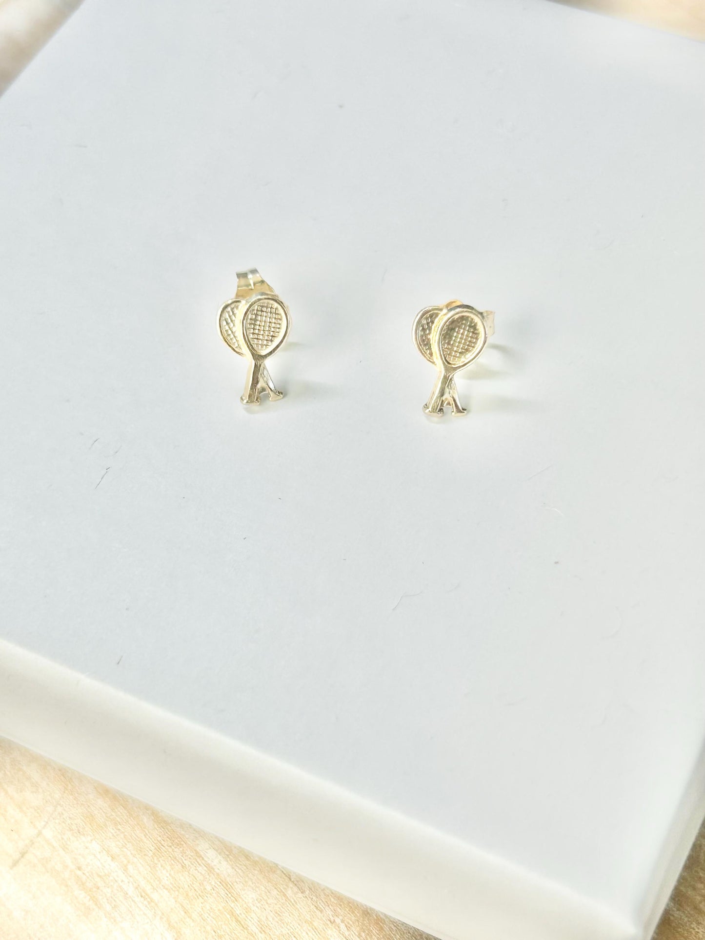 Gold Filled Tennis Racket Earring ,Tennis Stud Earring , Racket Earrings ,Silver Tennis Earrings,Tennis Earring for Women ,Tennis Team Gifts