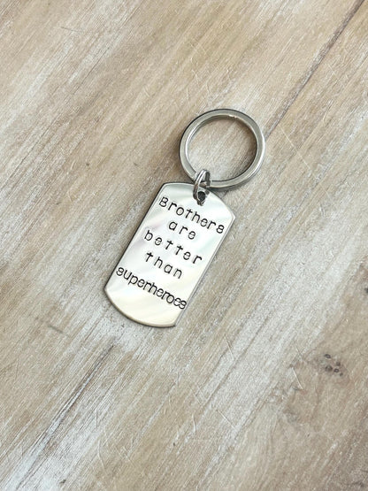 Brother keychain Brothers are better than superhero Gift for Brother Custom Keychain Brother Birthday Gift Superhero Keychain