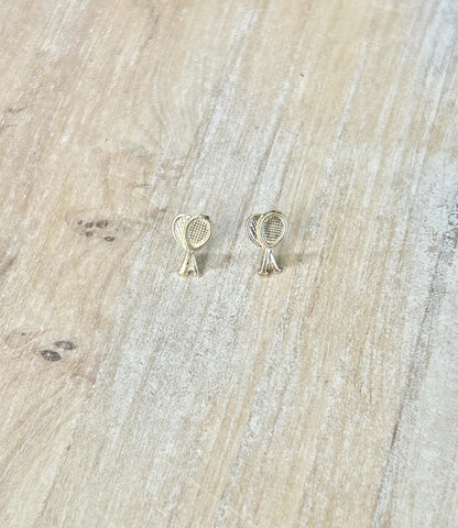 Gold Filled Tennis Racket Earring ,Tennis Stud Earring , Racket Earrings ,Silver Tennis Earrings,Tennis Earring for Women ,Tennis Team Gifts
