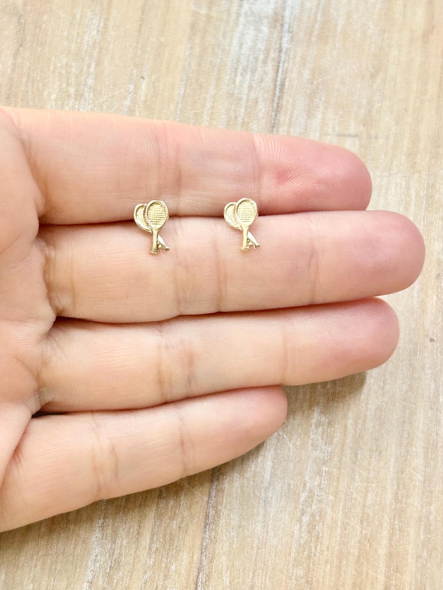Gold Filled Tennis Racket Earring ,Tennis Stud Earring , Racket Earrings ,Silver Tennis Earrings,Tennis Earring for Women ,Tennis Team Gifts