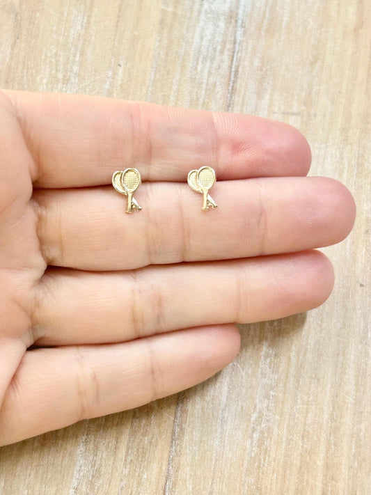 Gold Filled Tennis Racket Earring ,Tennis Stud Earring , Racket Earrings ,Silver Tennis Earrings,Tennis Earring for Women ,Tennis Team Gifts