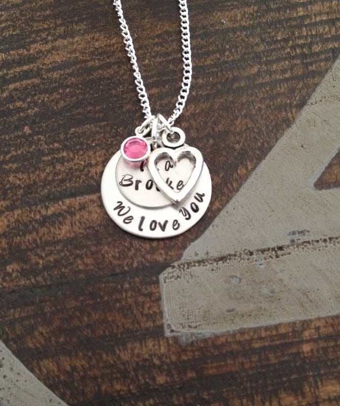 Personalized Custom Jewelry We love you 'Tia' Hand Stamped Necklace Auntie Necklace Tia Necklace Tia Jewelry Love Handstamped Love Jewelry