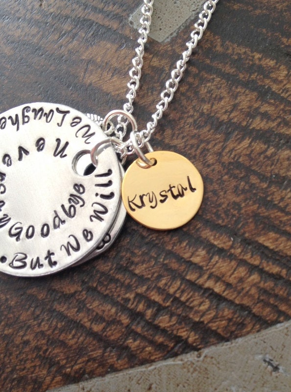 In remembrance Necklace Memorial necklace We Laughed We Cried But We Will Never Say Goodbye Remembrance Jewelry Sympathy Necklace Angel Wing