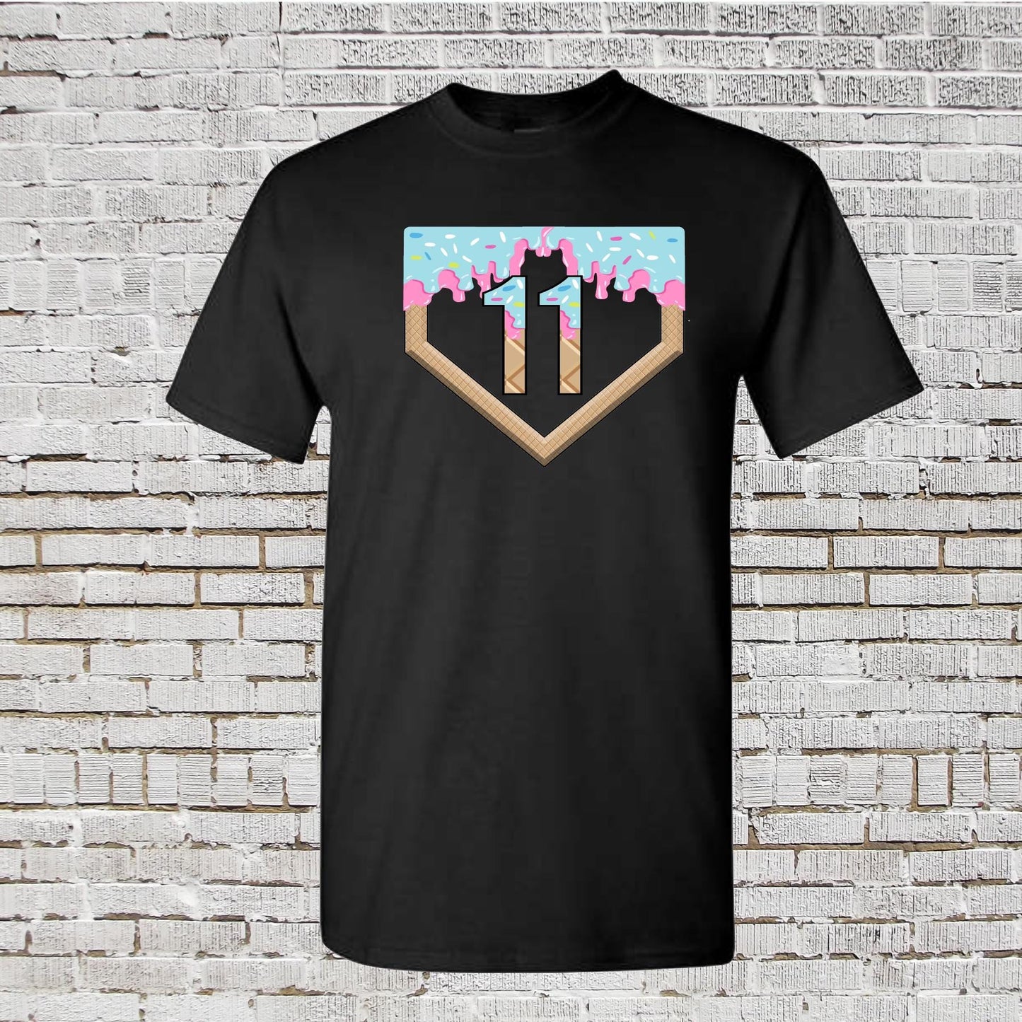 8th Birthday Baseball Shirt: Ice Cream Drip Number 8 Tee