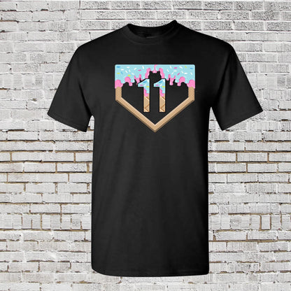 8th Birthday Baseball Shirt: Ice Cream Drip Number 8 Tee