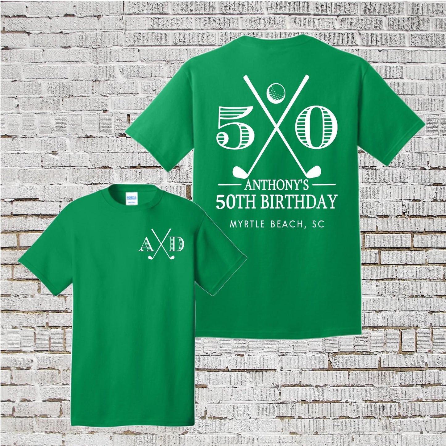 Personalized Golf 50th Birthday Shirt: Hole-in-One Family Theme