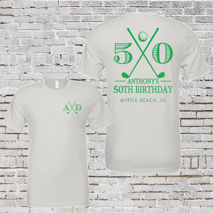 Personalized Golf 50th Birthday Shirt: Hole-in-One Family Theme