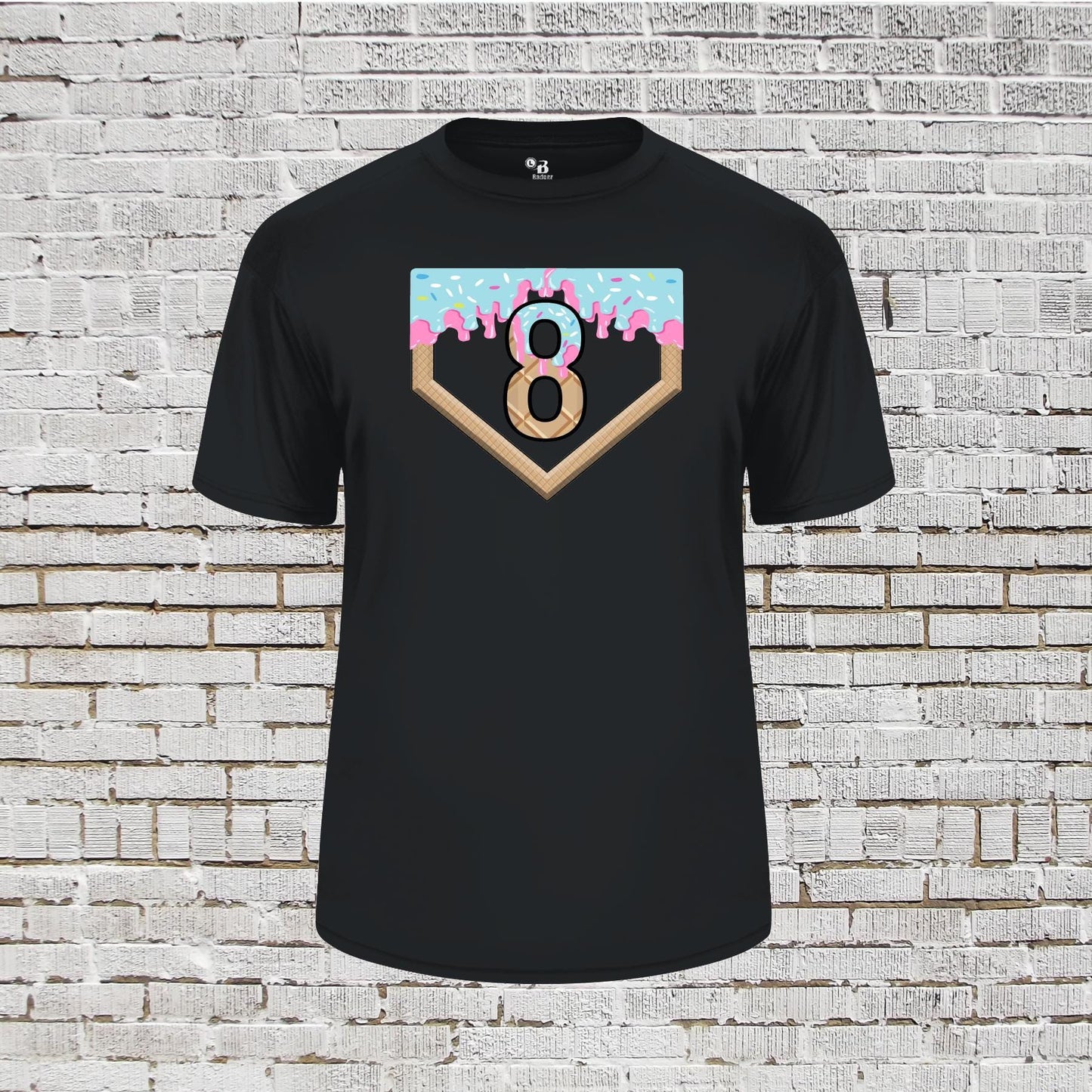 8th Birthday Baseball Shirt: Ice Cream Drip Number 8 Tee