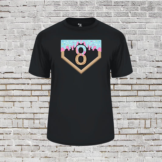 8th Birthday Baseball Shirt: Ice Cream Drip Number 8 Tee