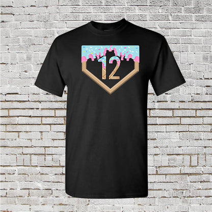 8th Birthday Baseball Shirt: Ice Cream Drip Number 8 Tee