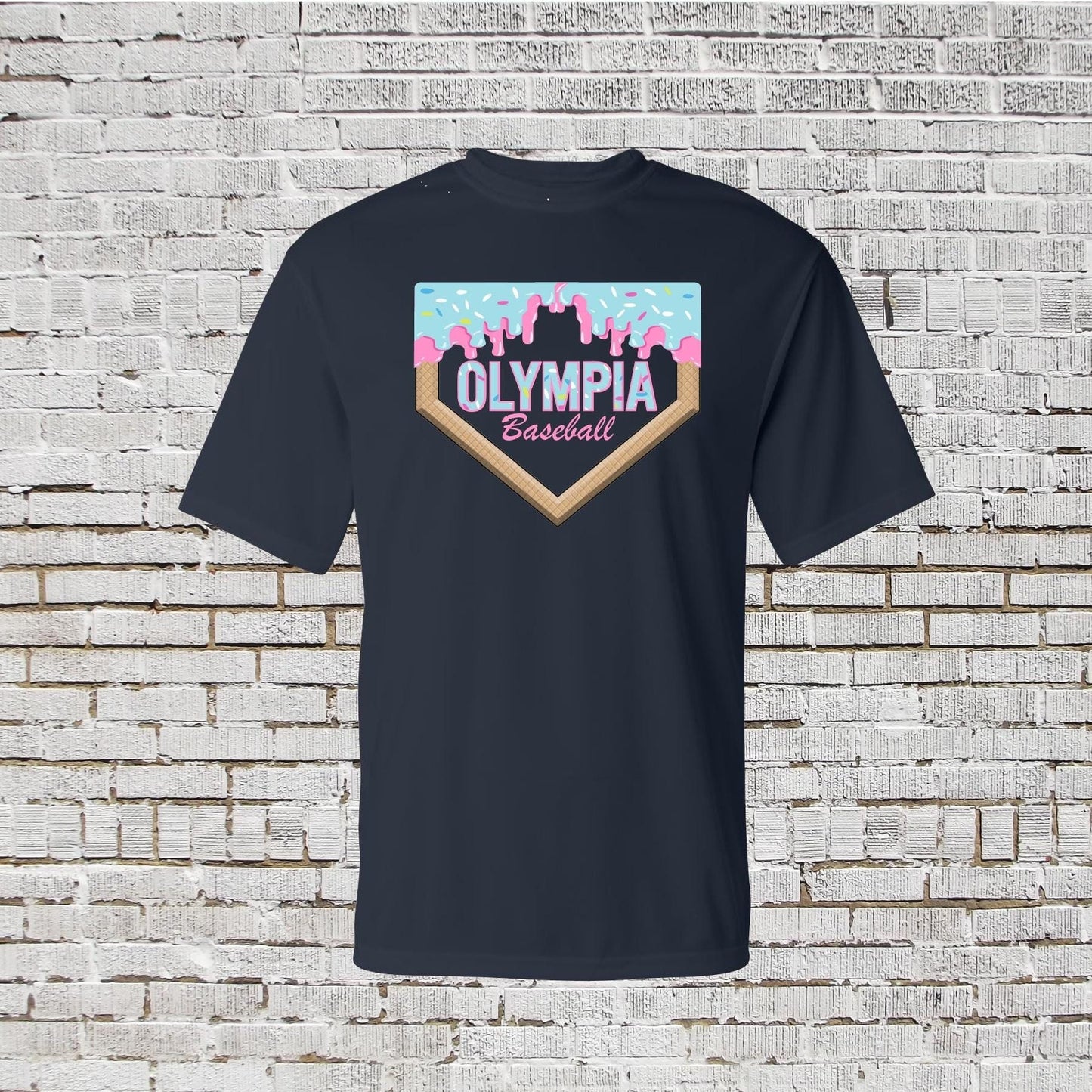 Custom Baseball Team Name Shirt: Ice Cream Drip Design