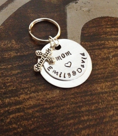 Mom Keychain Proverbs Keychain Handstamped Keychain Personalized Keychain Heart Keychain Custom Keychain Christian Keychain Gift for Mom