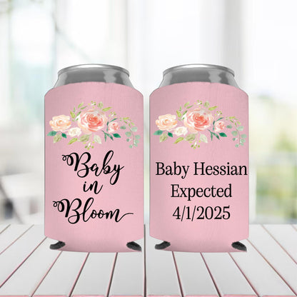 Baby In Bloom Shower Favors: Custom Can Holders, Flower Design