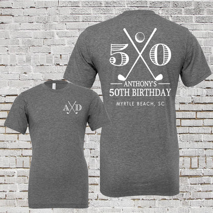Personalized Golf 50th Birthday Shirt: Hole-in-One Family Theme