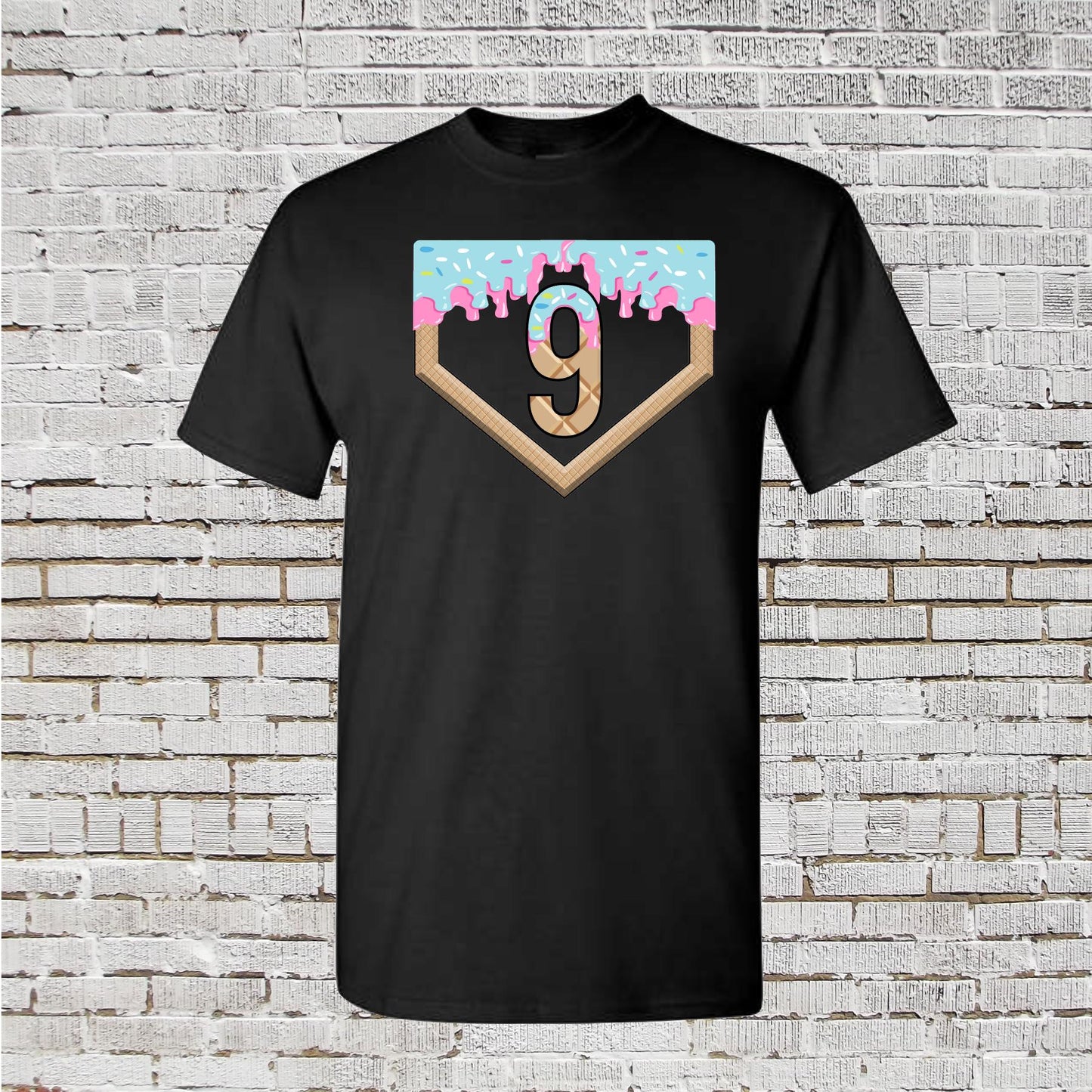 8th Birthday Baseball Shirt: Ice Cream Drip Number 8 Tee