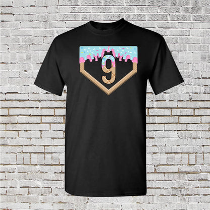 8th Birthday Baseball Shirt: Ice Cream Drip Number 8 Tee