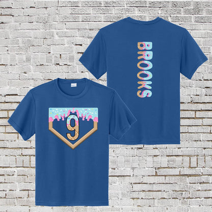9th Birthday Baseball Shirt | Baseball Drip Ice Cream Tee