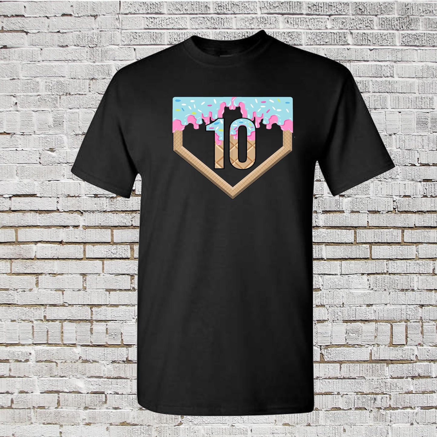 8th Birthday Baseball Shirt: Ice Cream Drip Number 8 Tee