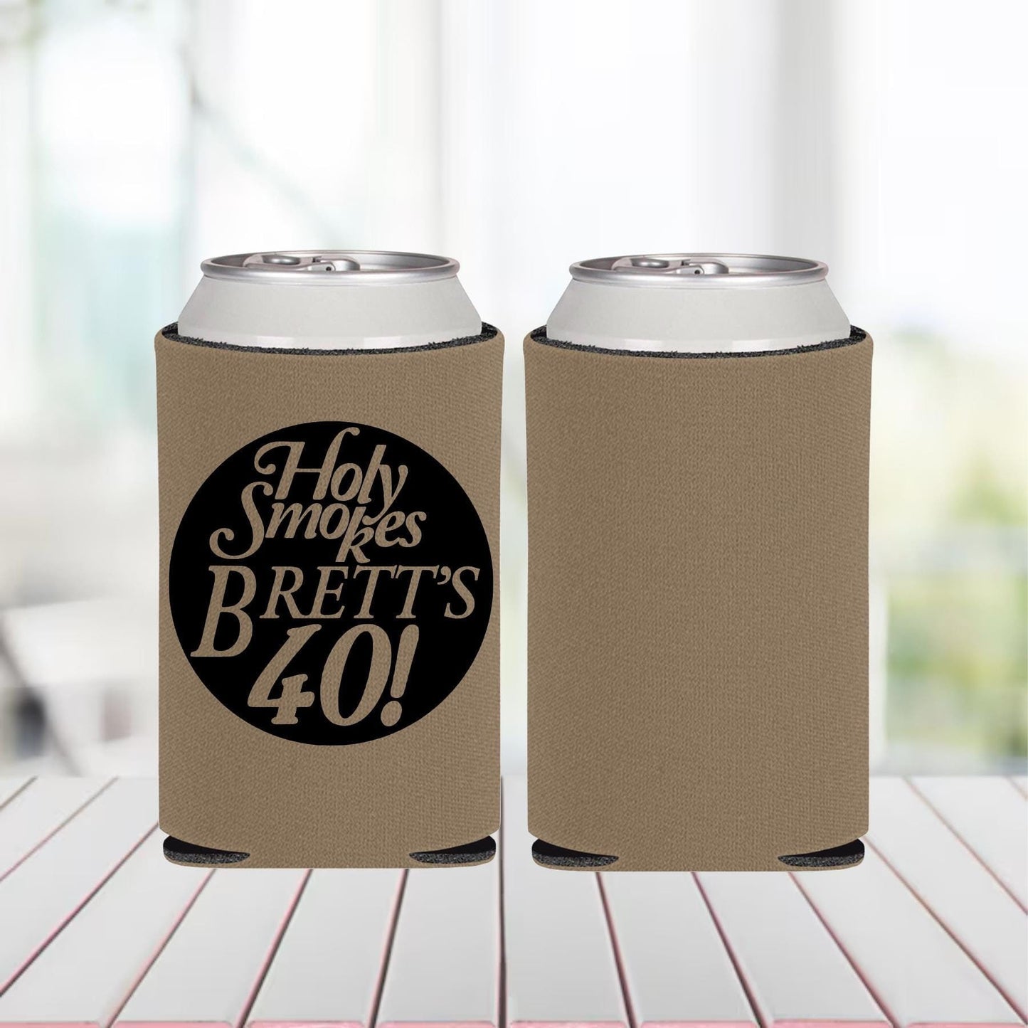 Personalized 40th Birthday Can Coolers: Holy Smokes Party Favors