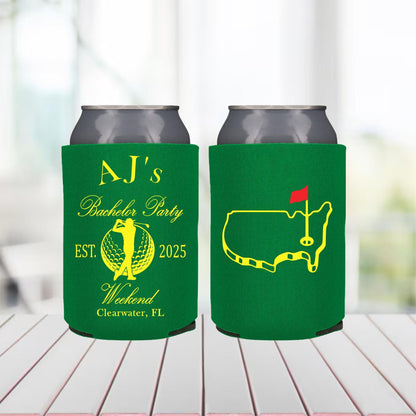 Personalized Golf Bachelor Party Can Coolers: Last Swing Before The Ring