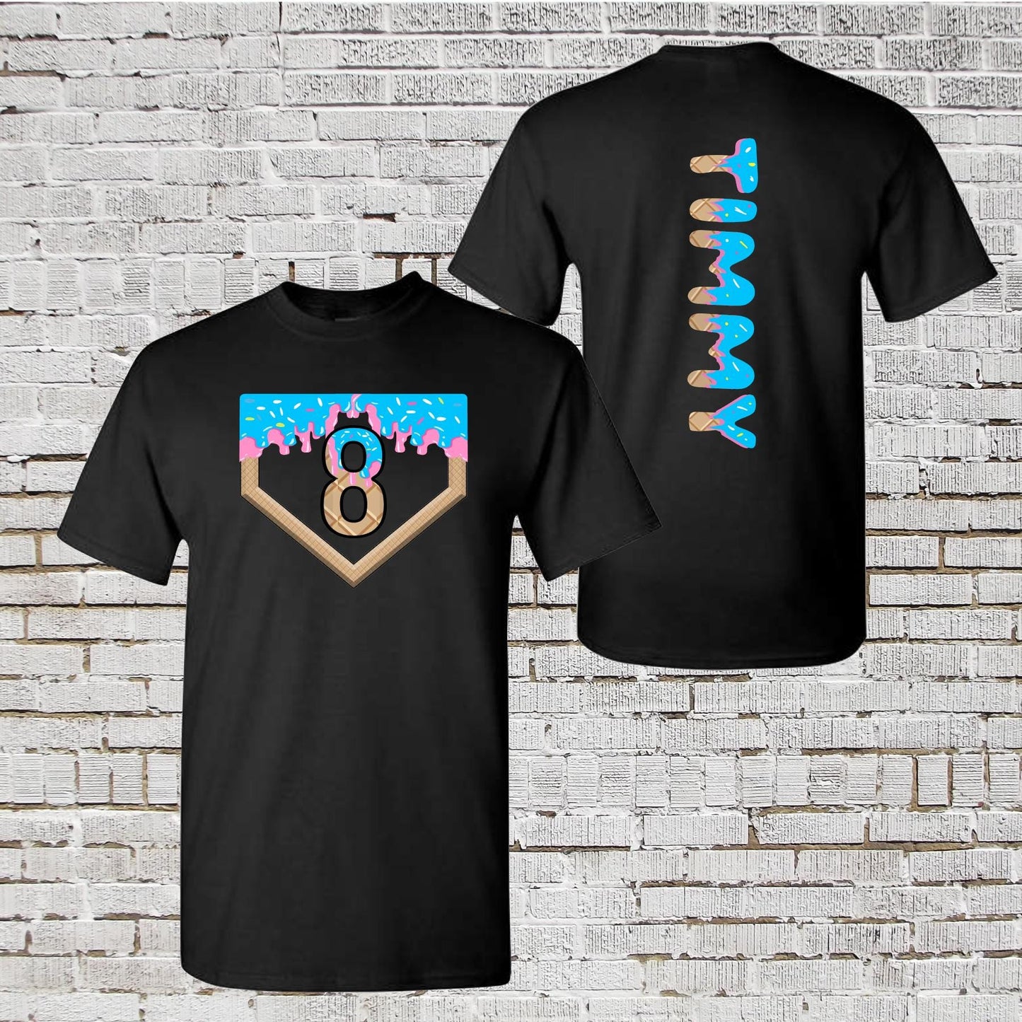 9th Birthday Baseball Shirt Baseball Drip Tshirt Baseball Birthday Shirt Number 9 Ice Cream Shirt Blue Ice Cream Shirt 9 Baseball Number