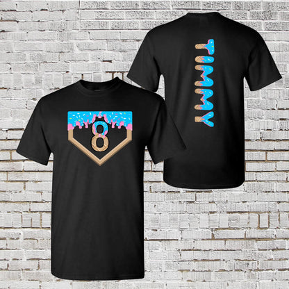 9th Birthday Baseball Shirt | Baseball Drip Ice Cream Tee
