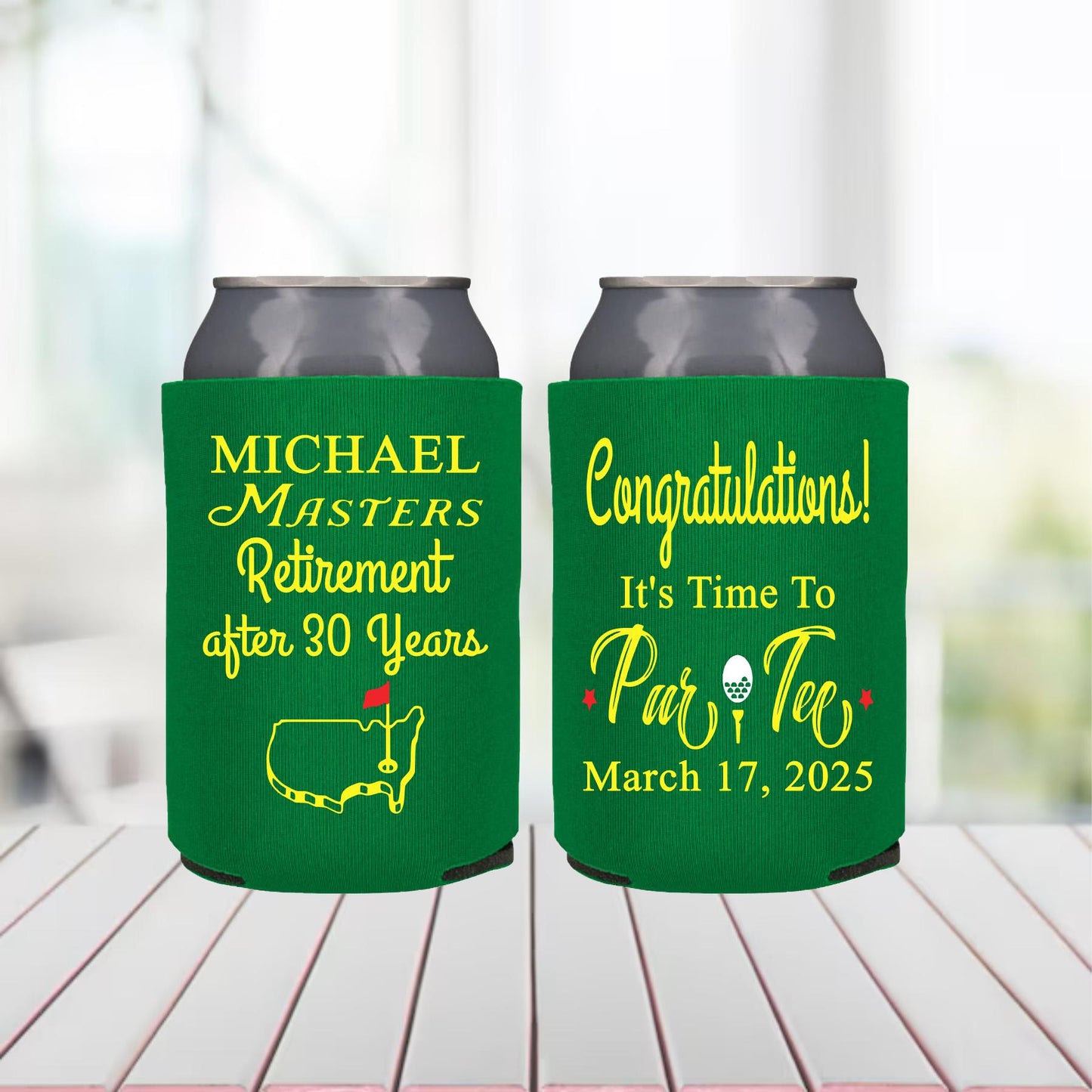 Golf Retirement Party Favor: Personalized "Mastered It" Can Cooler