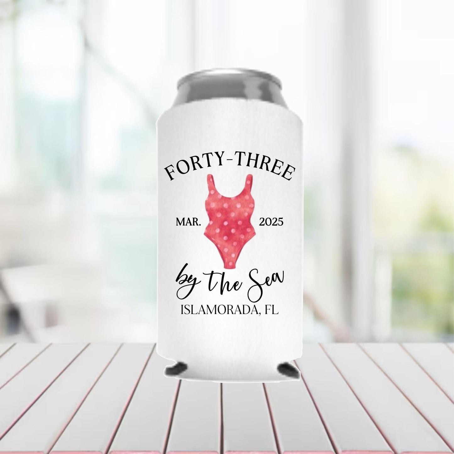 Beach Club Bachelorette, Custom Bachelorette Can Coolers, Hand drawn Coolers, Bachelorette Drink Holders, Club Bach Can Cooler, Bach Favors