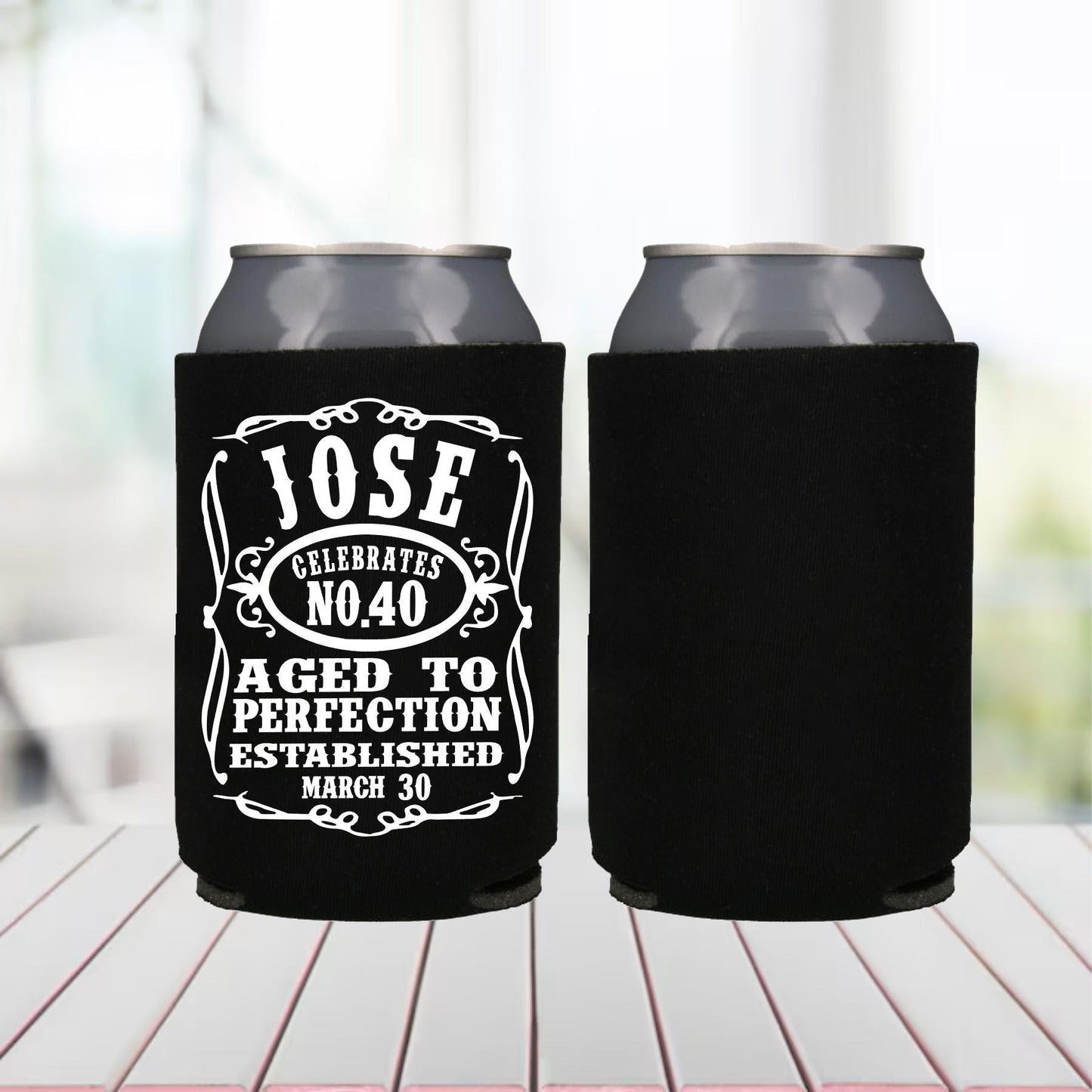 Personalized Whiskey Can Cooler: 30th Birthday Bachelor Party Favor