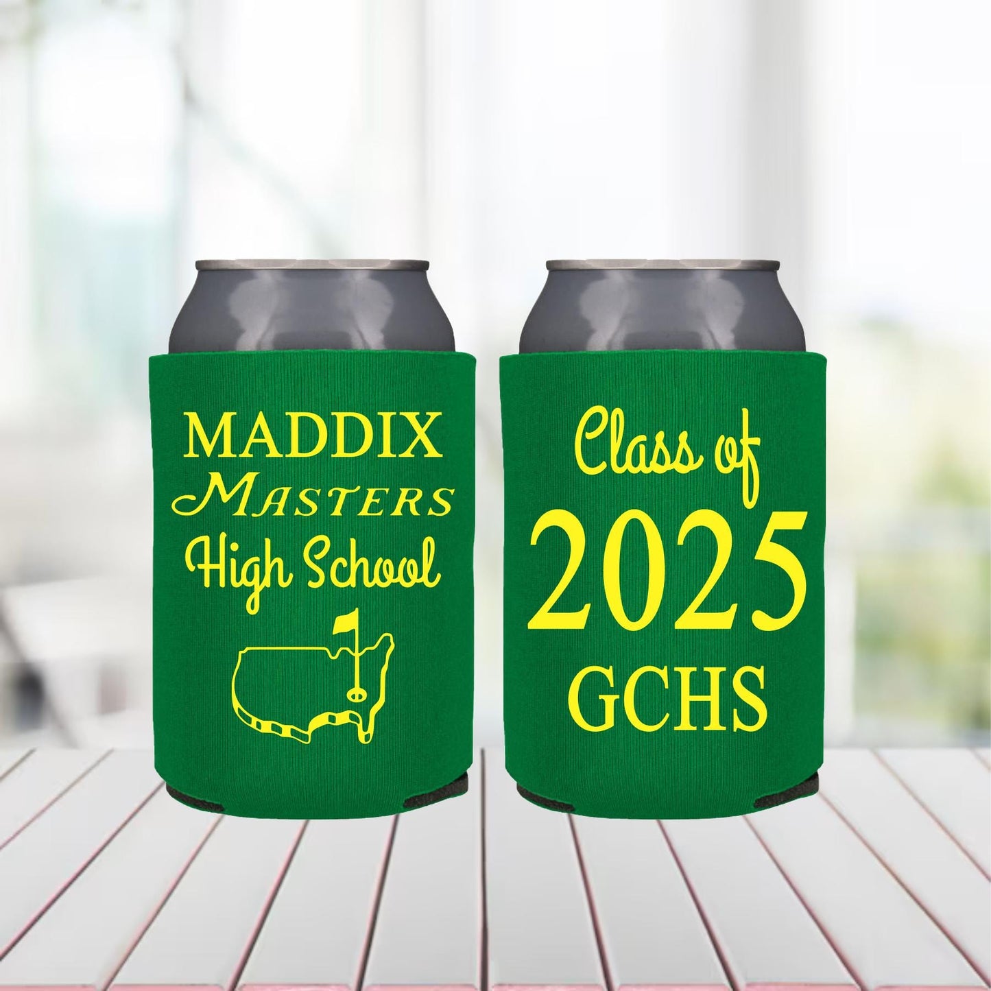 Golf Graduation Party Favor: Personalized Can Cooler