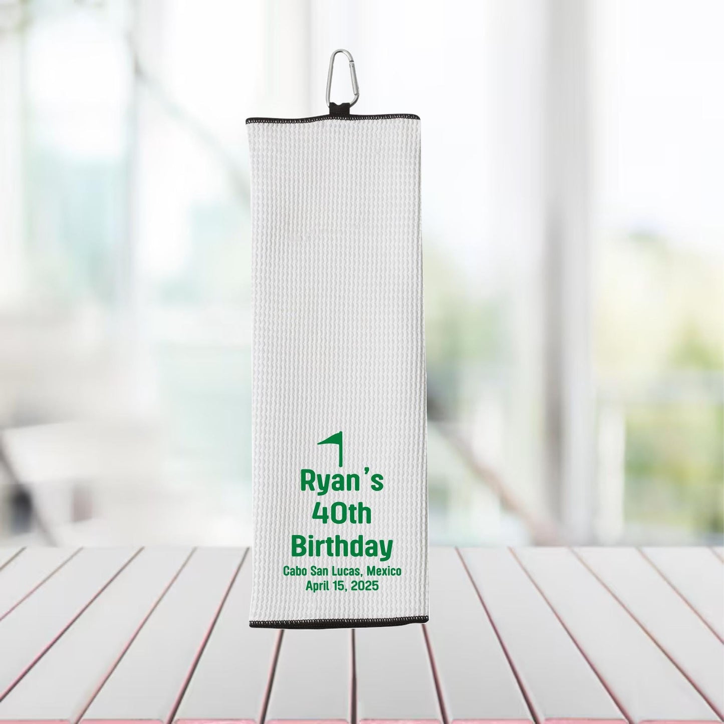 Personalized 40th Birthday Golf Towel: Golf Party Favor