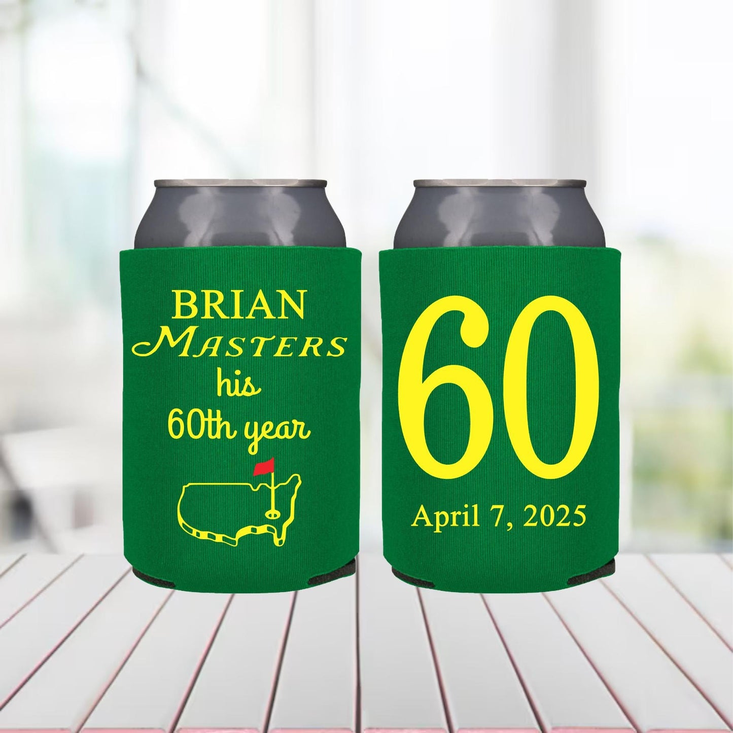 60th Golf Birthday, Mastered 60 Years Party, 60 Years Birthday, Golf Party Favors, Golf Birthday Can Coolers, Custom Golf Party Favors