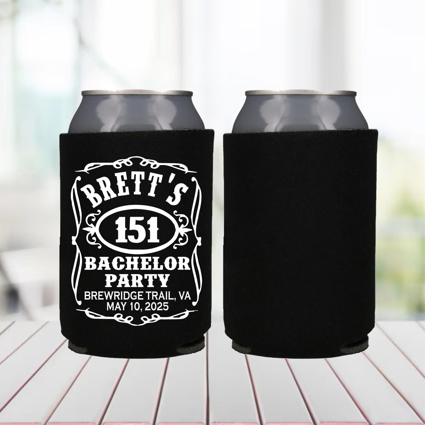 Personalized Whiskey Can Cooler: Bachelor Party Favor