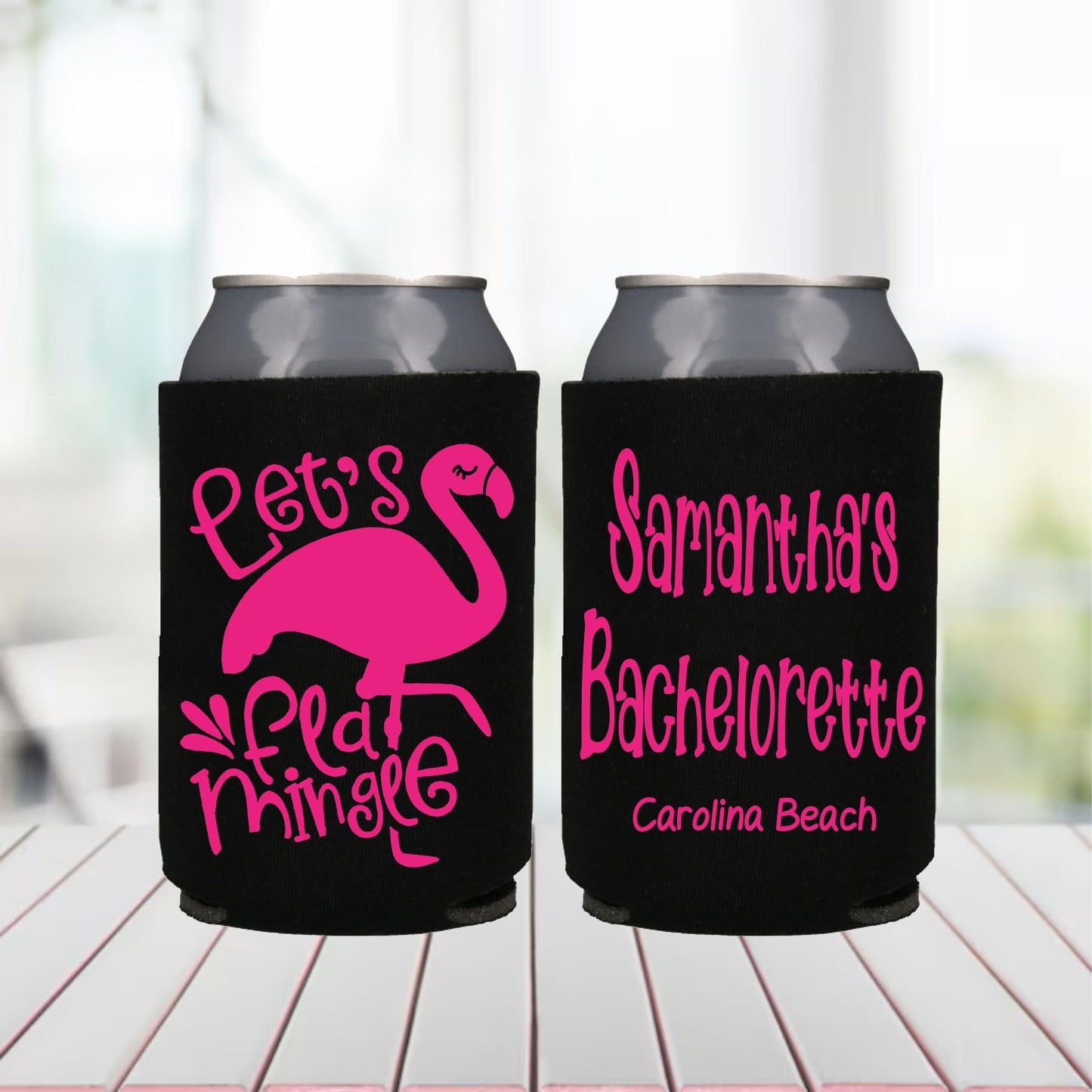 Flamingo Bachelorette Party Can Cooler: Personalized Bachelorette Weekend