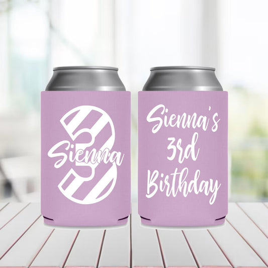 Personalized Birthday Can Coolers: 2nd Birthday Party Favors