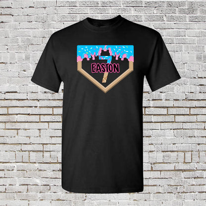 Customizable Ice Cream Drip Birthday Shirt: Sports Theme, PosiCharge Polyester