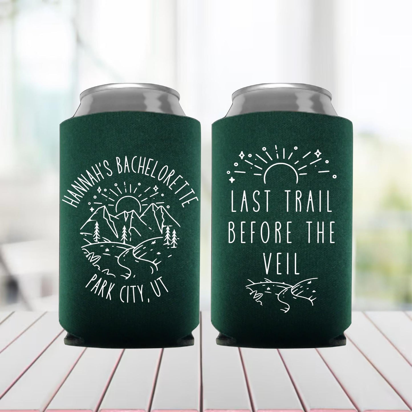 Personalized Mountain Trip Can Cooler: Birthday Party Favor