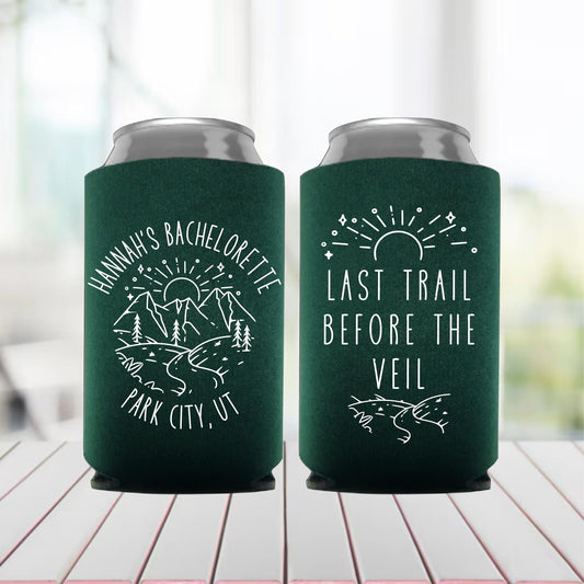 Personalized Mountain Trip Can Cooler: Birthday Party Favor