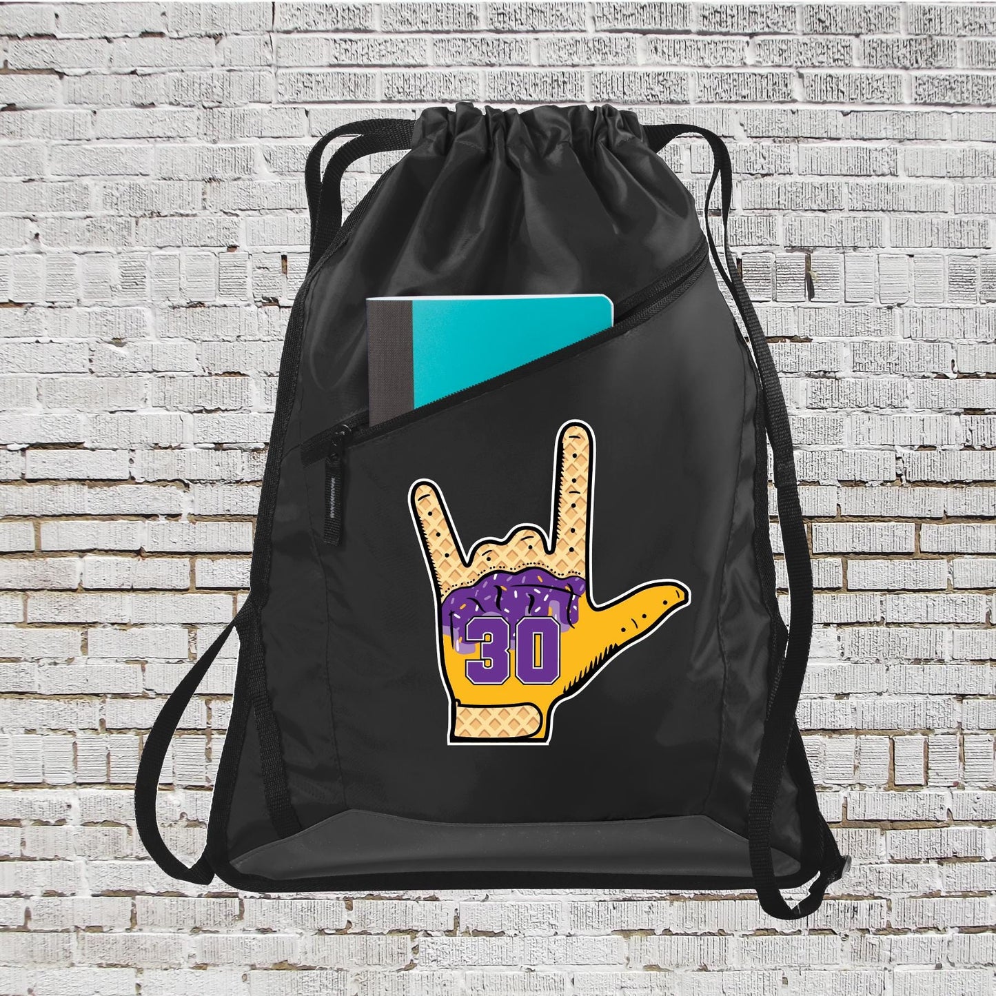 Personalized Baseball Backpack: Custom Number, Ice Cream Drip Gloves