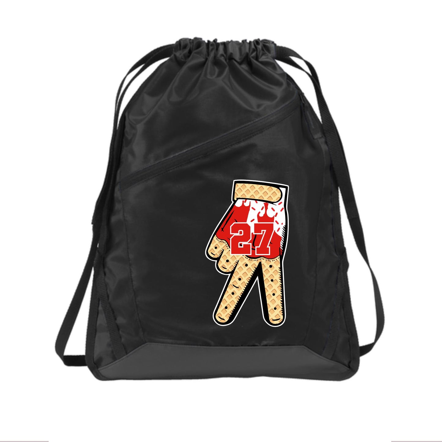 Personalized Baseball Backpack: Custom Number, Ice Cream Drip Gloves