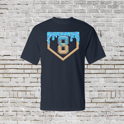 Dri-FIT 10th Birthday Baseball Shirt: Blue Ice Cream Drip
