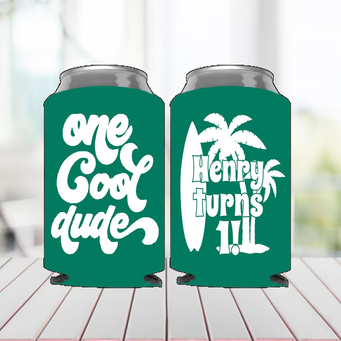 One Cool Dude Can Cooler, Retro Wave Birthday Favor, First Birthday Can, Wave Birthday, Surf 1st Birthday, Surfer Party Favor, Surfing First