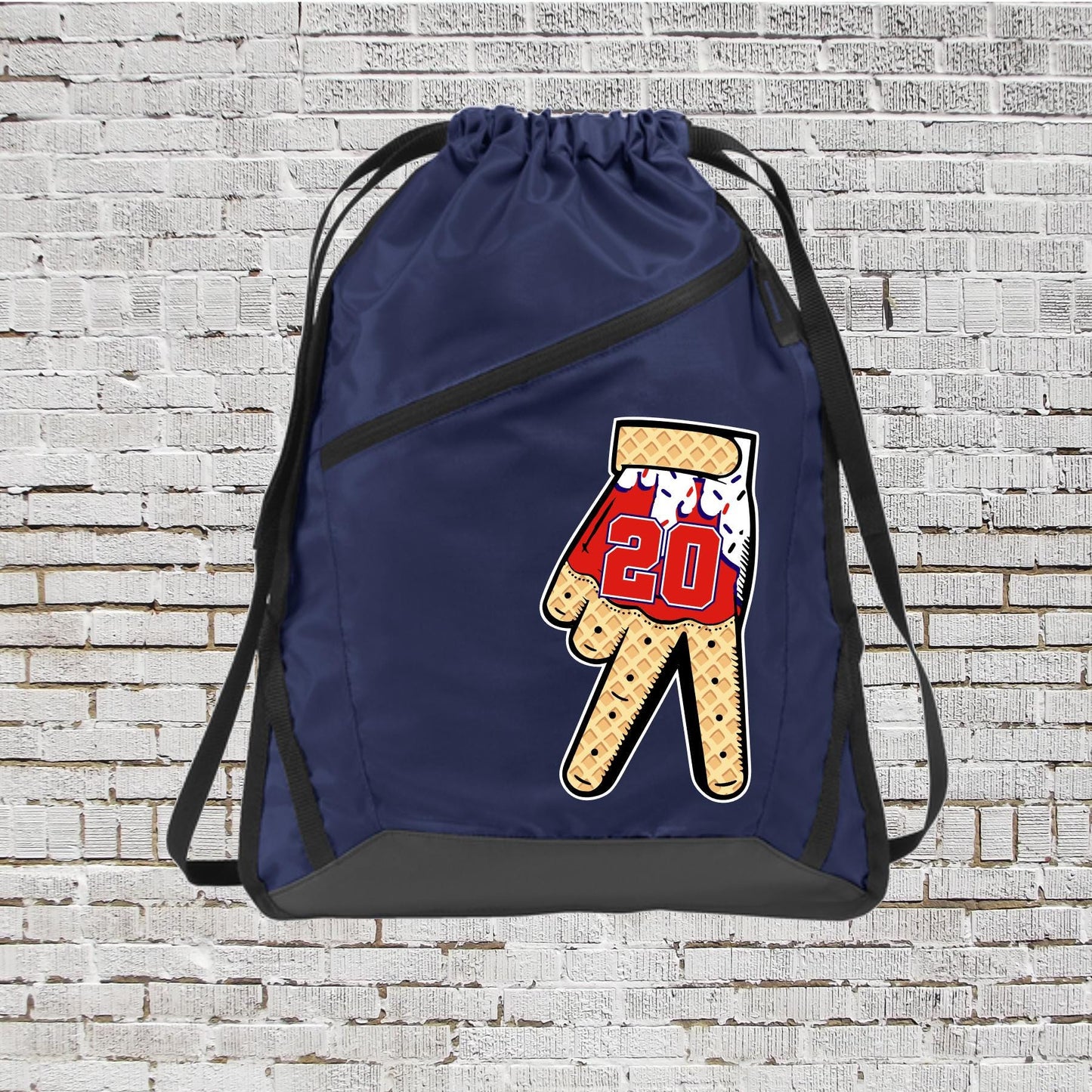 Personalized Baseball Backpack: Custom Number, Ice Cream Drip Gloves