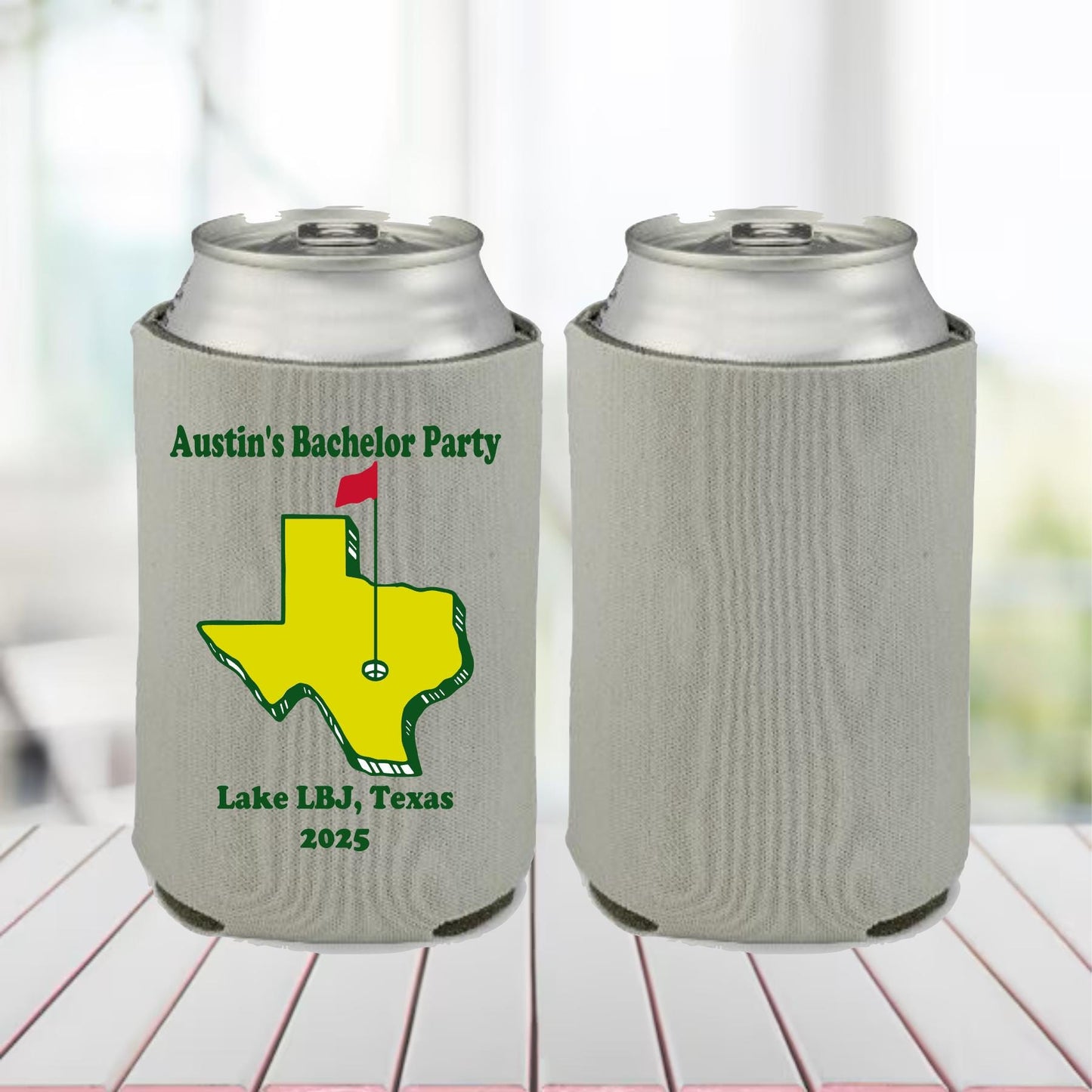 Personalized Texas Golf Bachelor Party Can Cooler: Groomsmen Gift