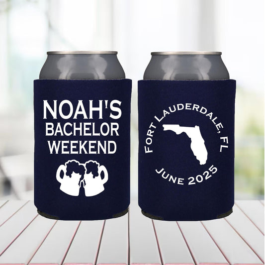 Personalized Bachelor Party Can Cooler: Florida Getaway Favor